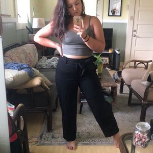 High waisted black pants